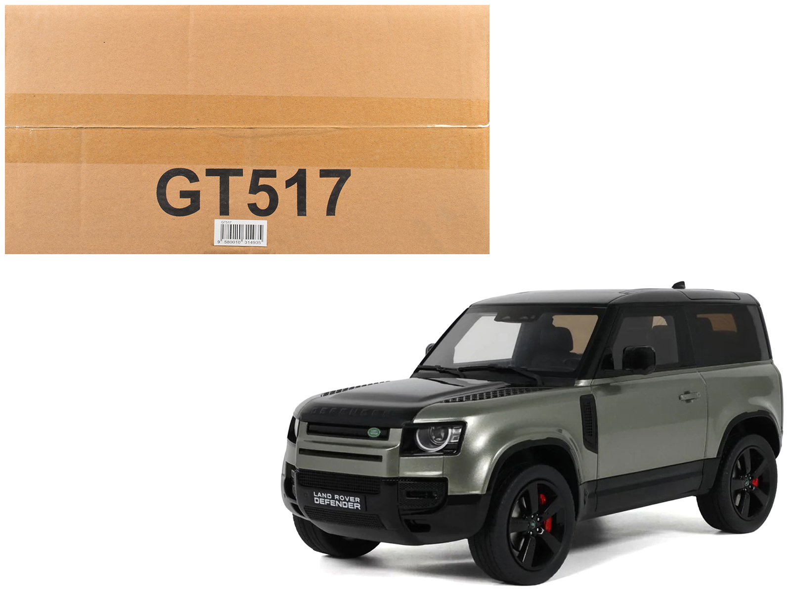 2021 Land Rover Defender 90 P400 X-Dynamic HSE Pangea Green Metallic 1/18 Model Car by GT Spirit