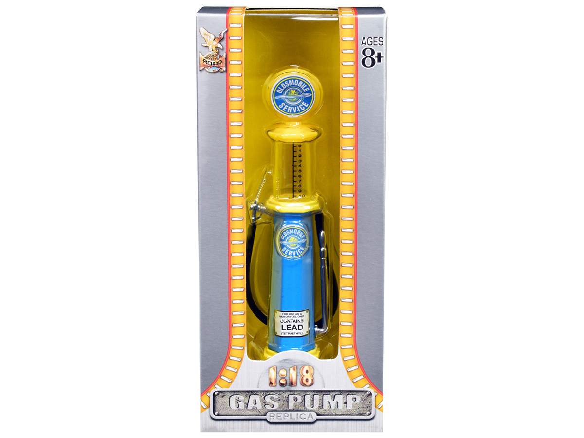 Oldsmobile Service Vintage Cylinder Gas Pump 1/18 Diecast Replica by Road Signature