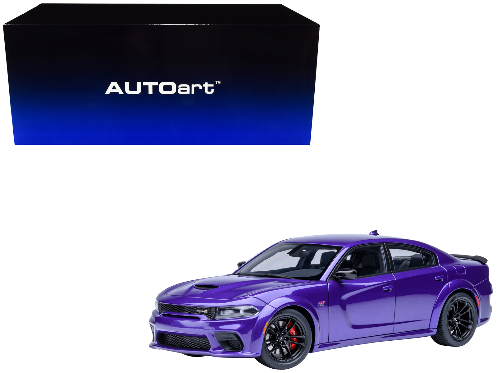 Dodge Charger Scat Pack Widebody Plum Crazy Purple Metallic 1/18 Model Car by Autoart