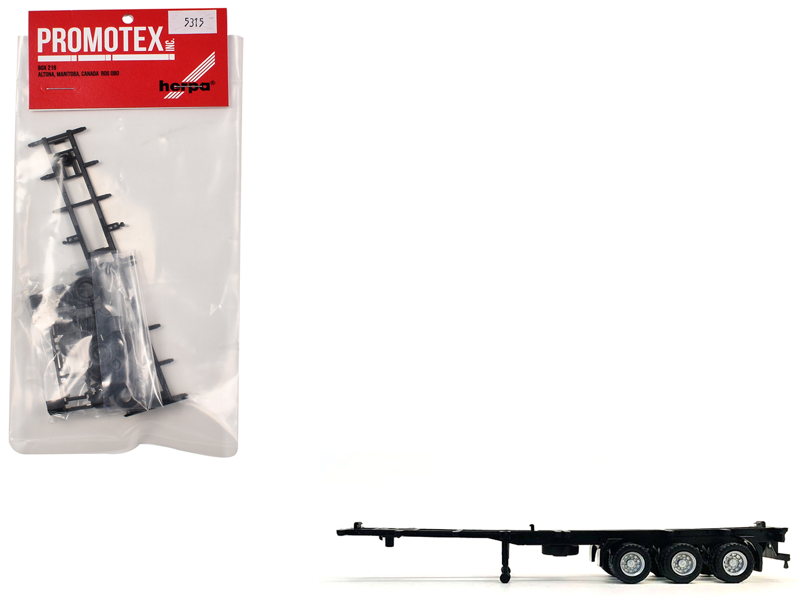 Container Chassis for 3-Axle 40ft Trailer 1/87 (HO) Plastic Model by Promotex