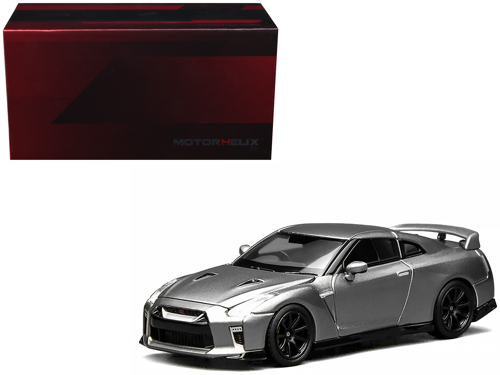 2020 Nissan GT-R (R35) Track Edition Engineered by NISMO RHD (Right Hand Drive) Dark Metal Gray Metallic "Senior 64" Series 1/64 Diecast Model Car by MotorHelix