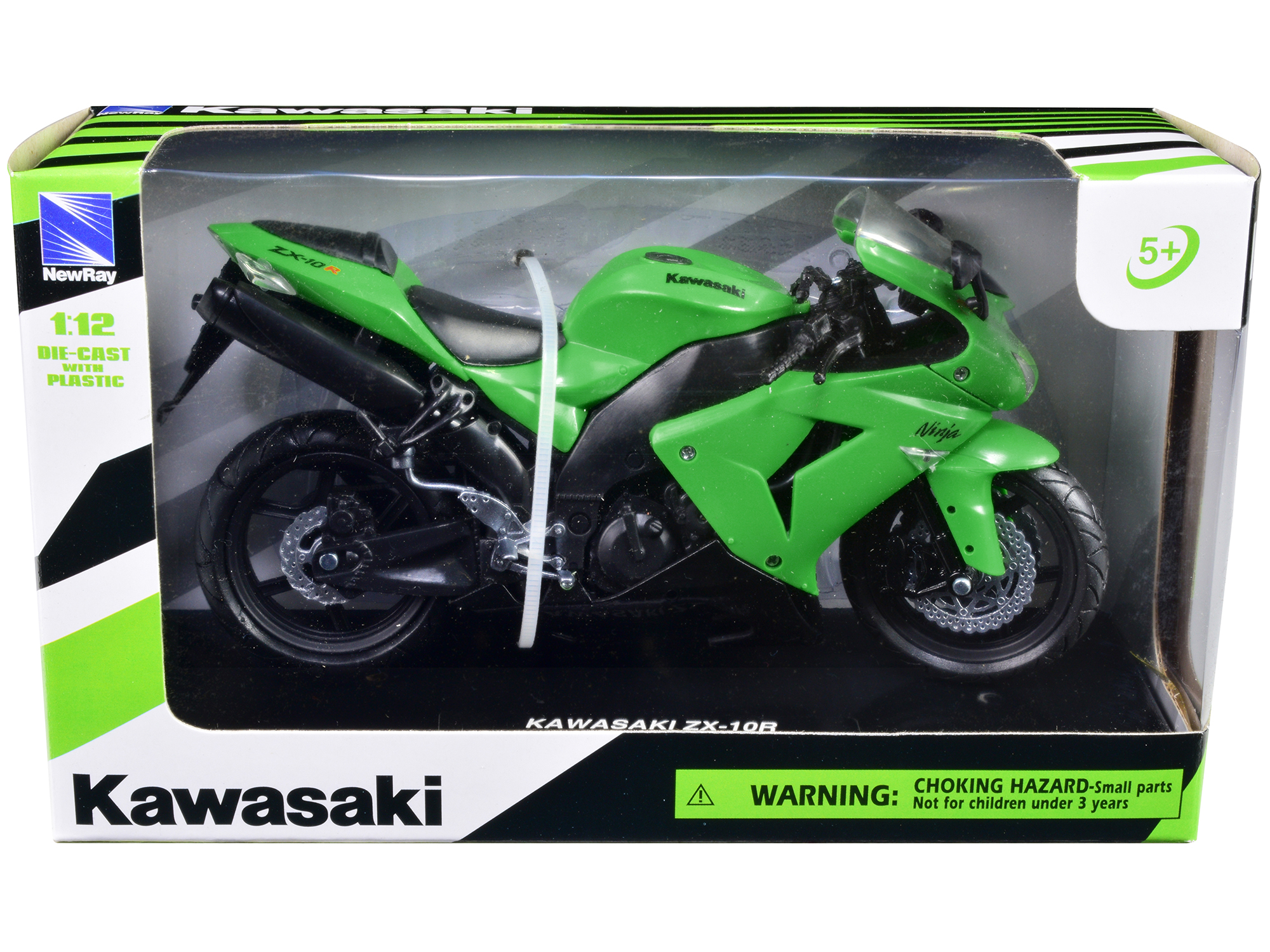 Kawasaki ZX-10R Ninja Motorcycle Green 1/12 Diecast Model by New